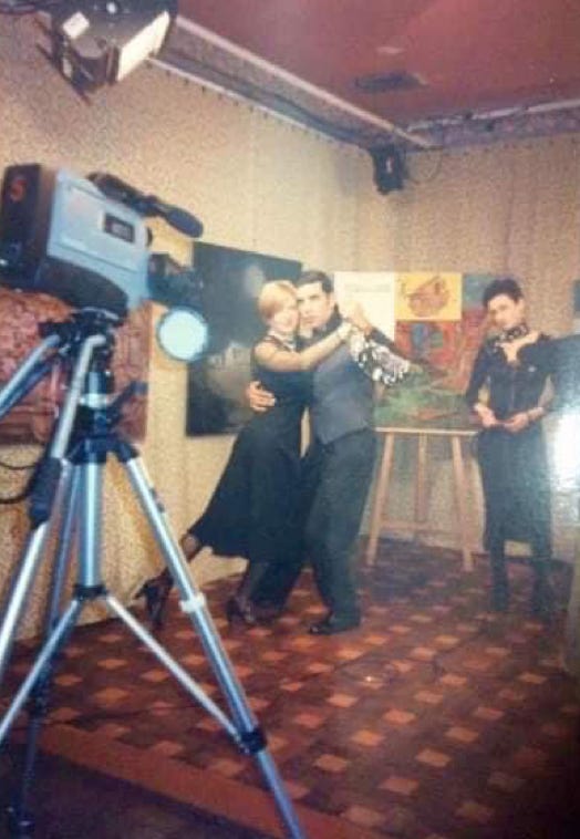 Leo on TV demonstrating Argentine Tango